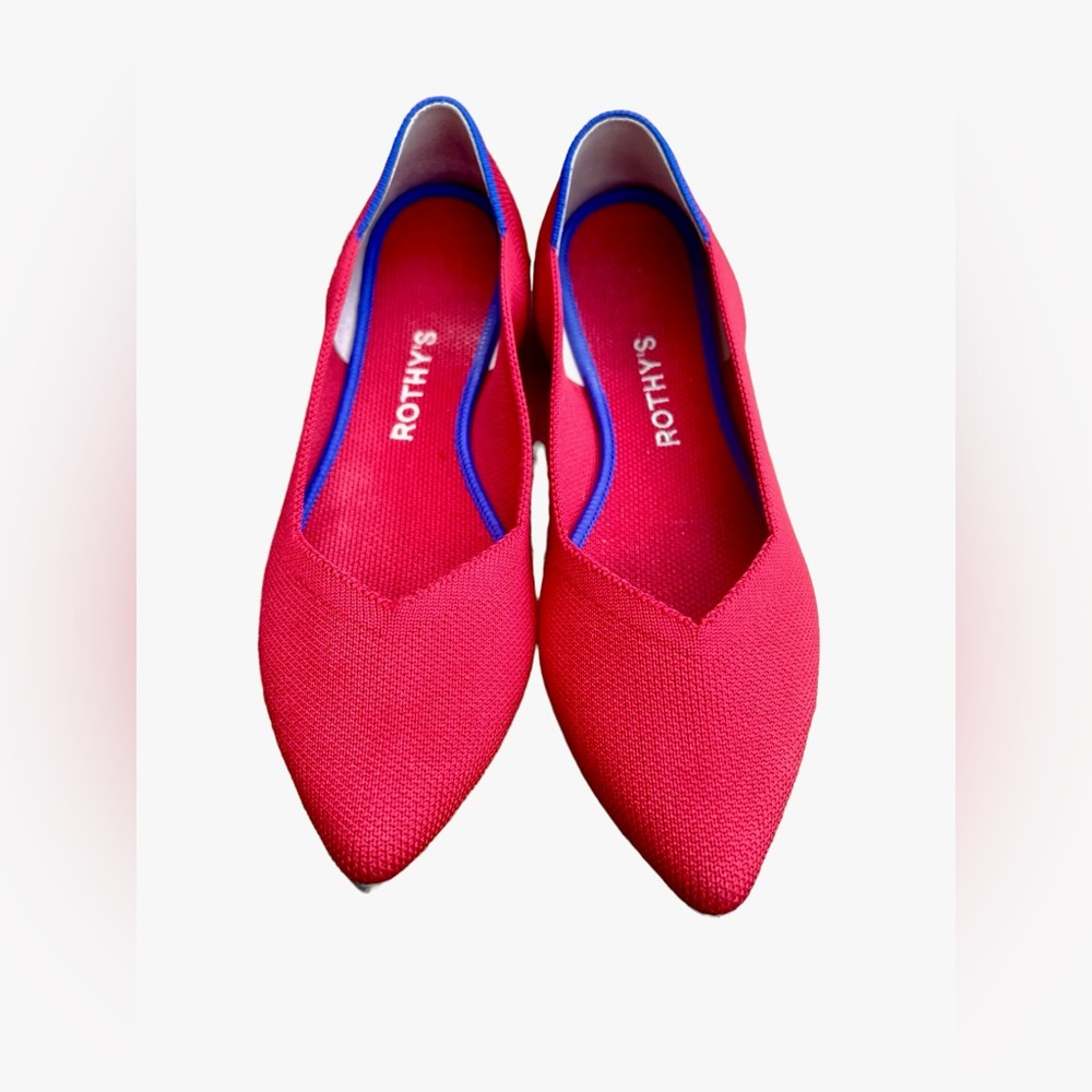 Rothy’s Chili Red Pointed Loafer Flat Slip On Casual Women Shoes Size 7.5